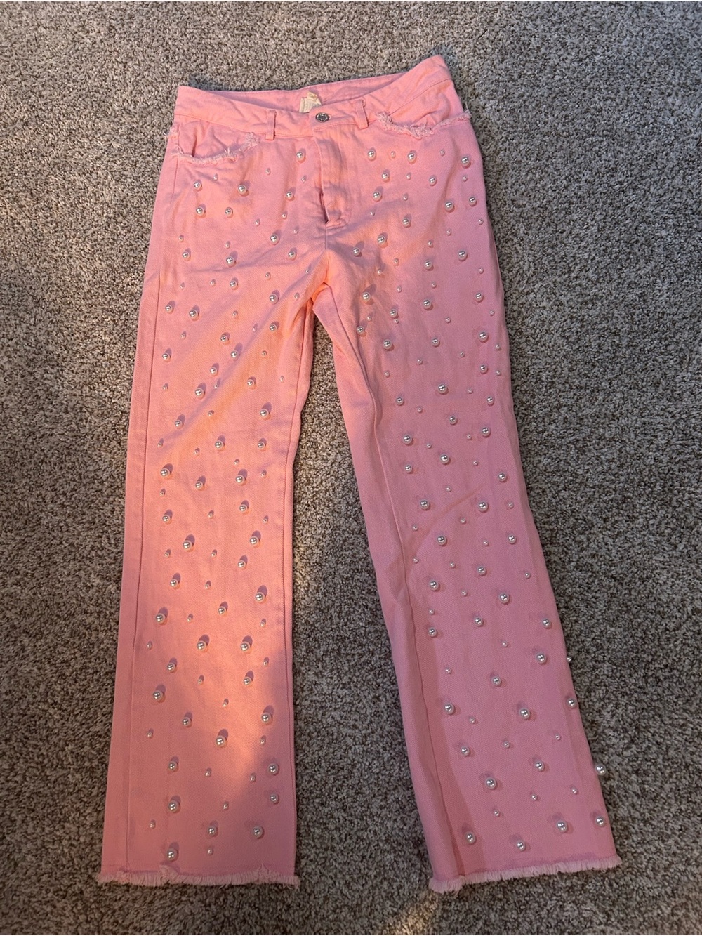 BiBi Pink Embellished Flare Jeans